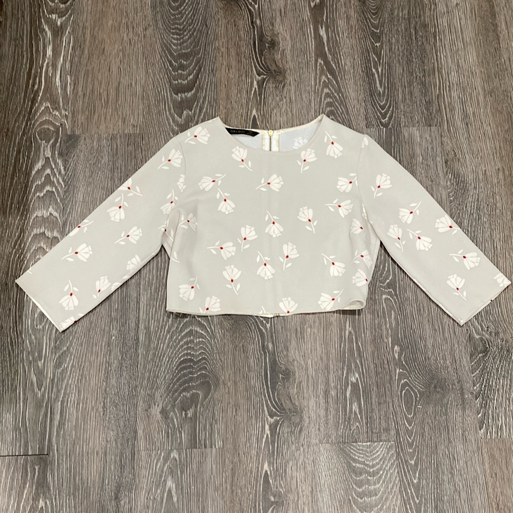 Zara crop blouse with 3/4 sleeve